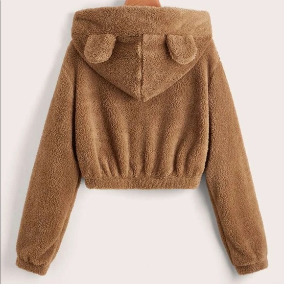 SHEIN Teddy Cropped Hoodie and Fleece Pants Combo - Picture 3 of 10